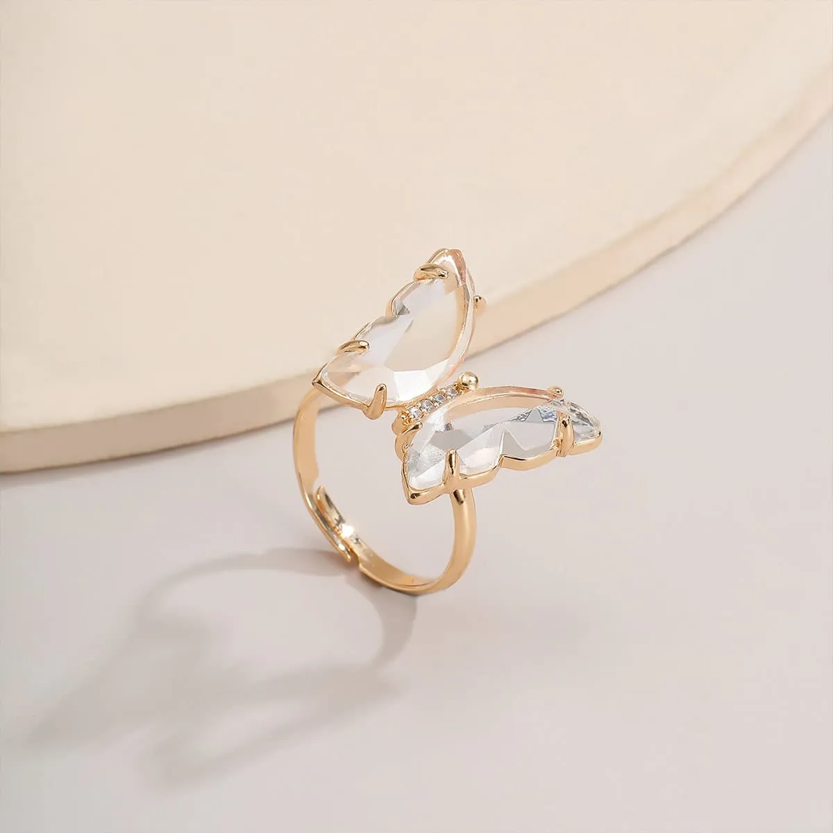 Chic Colorful Zirconia Butterfly Ring