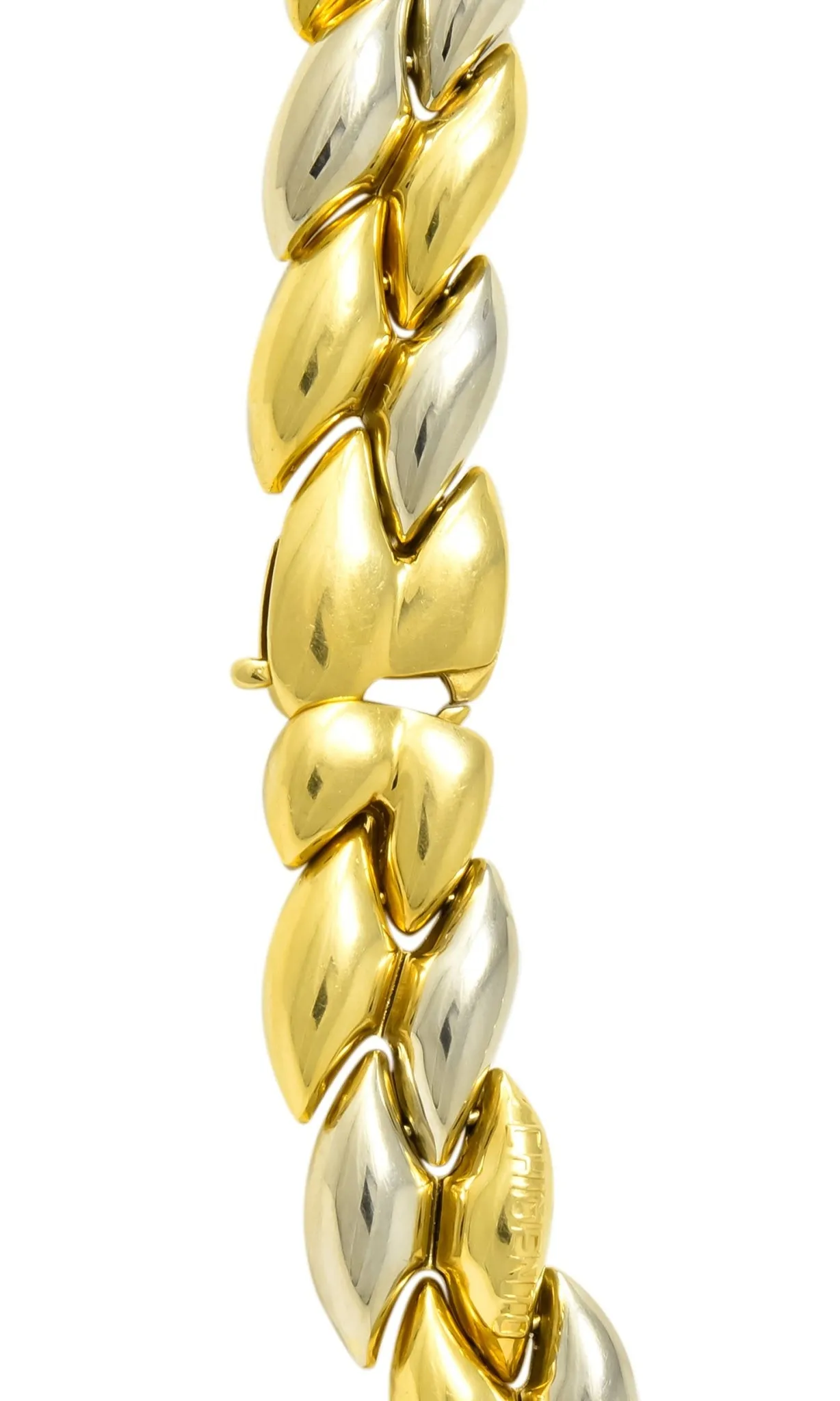 Chimento 18 Karat Two-Tone Gold Italian Puffed Reversible Collar Necklace