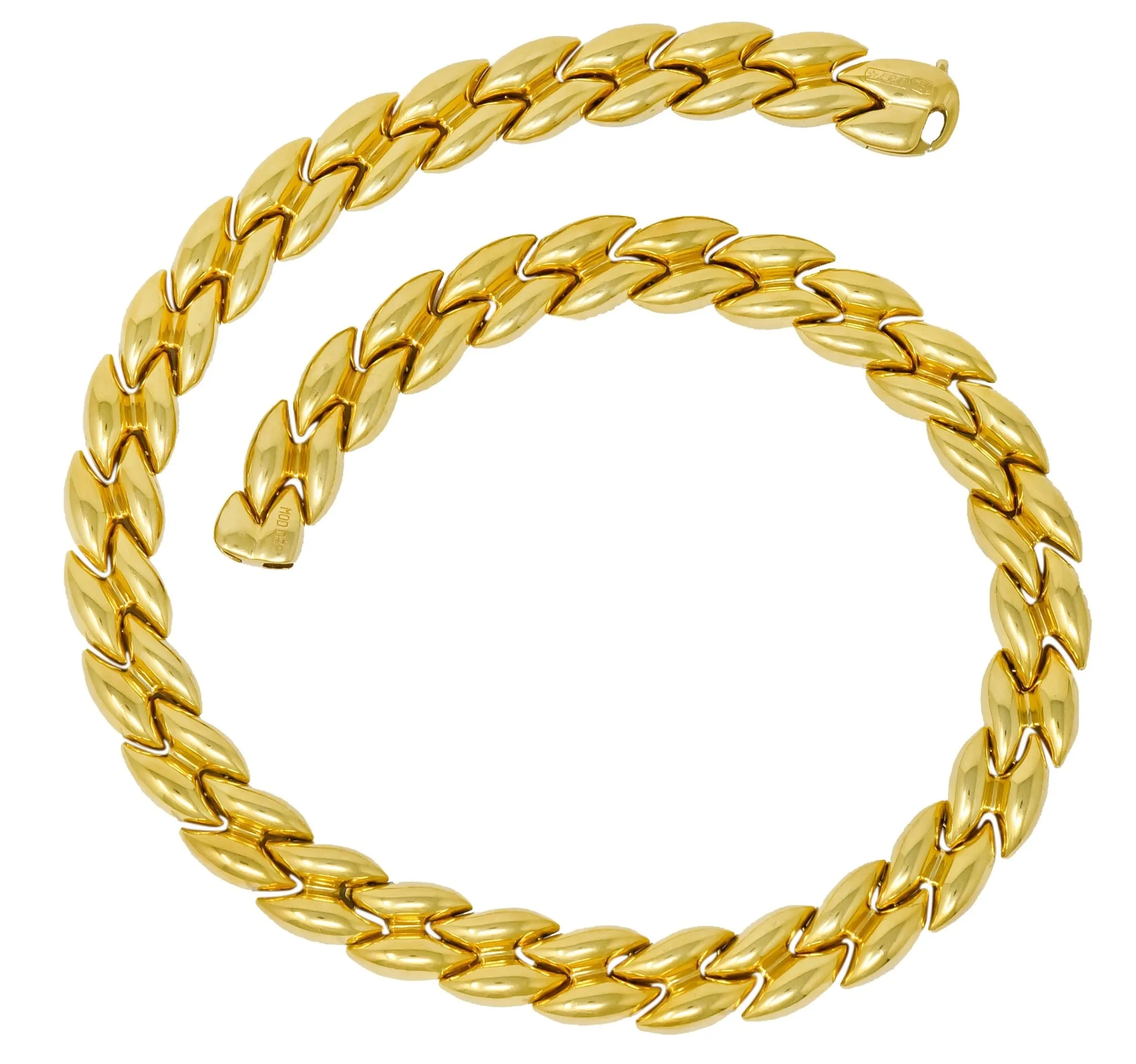 Chimento 18 Karat Two-Tone Gold Italian Puffed Reversible Collar Necklace