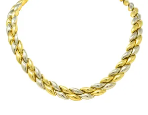 Chimento 18 Karat Two-Tone Gold Italian Puffed Reversible Collar Necklace