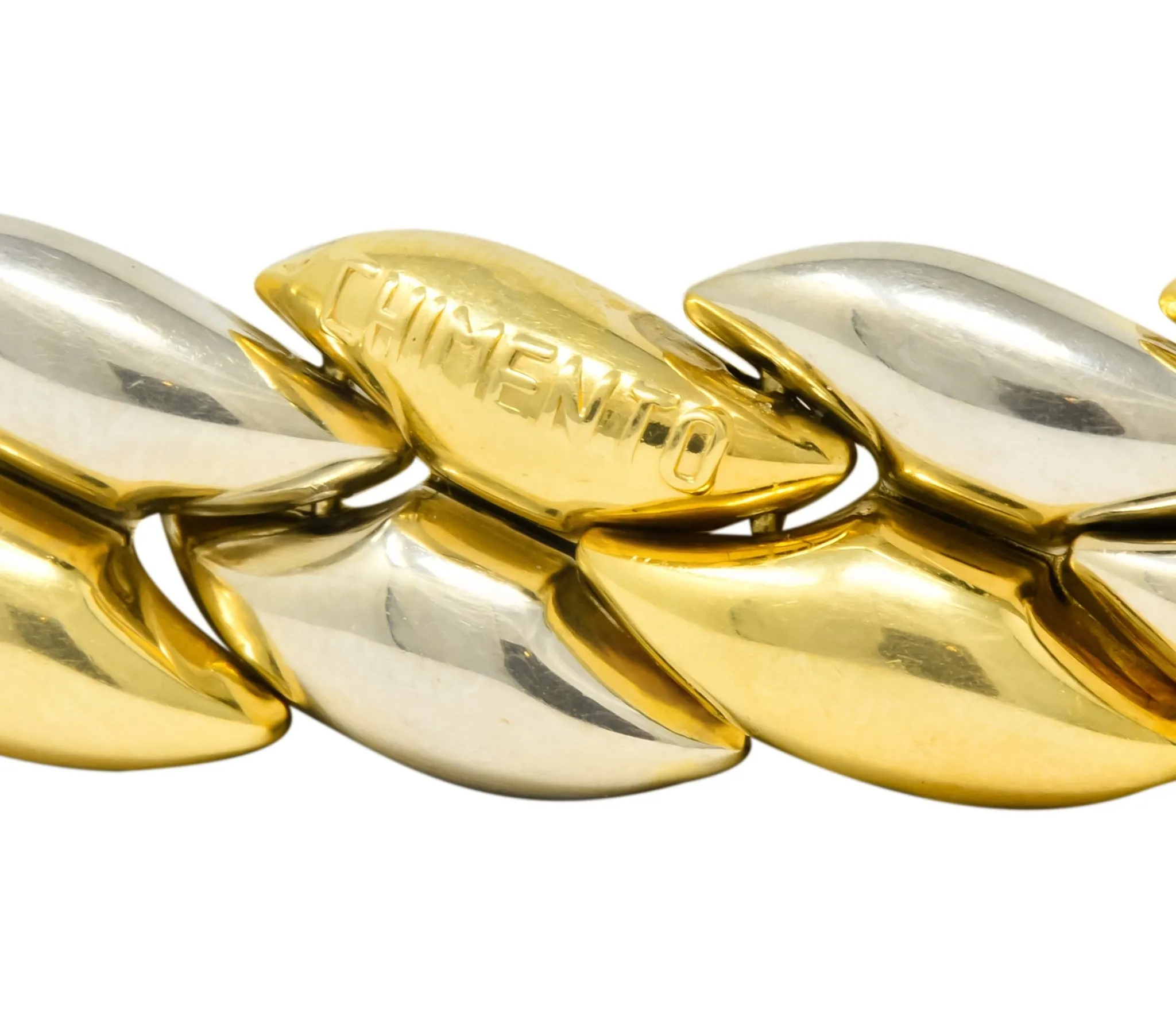 Chimento 18 Karat Two-Tone Gold Italian Puffed Reversible Collar Necklace