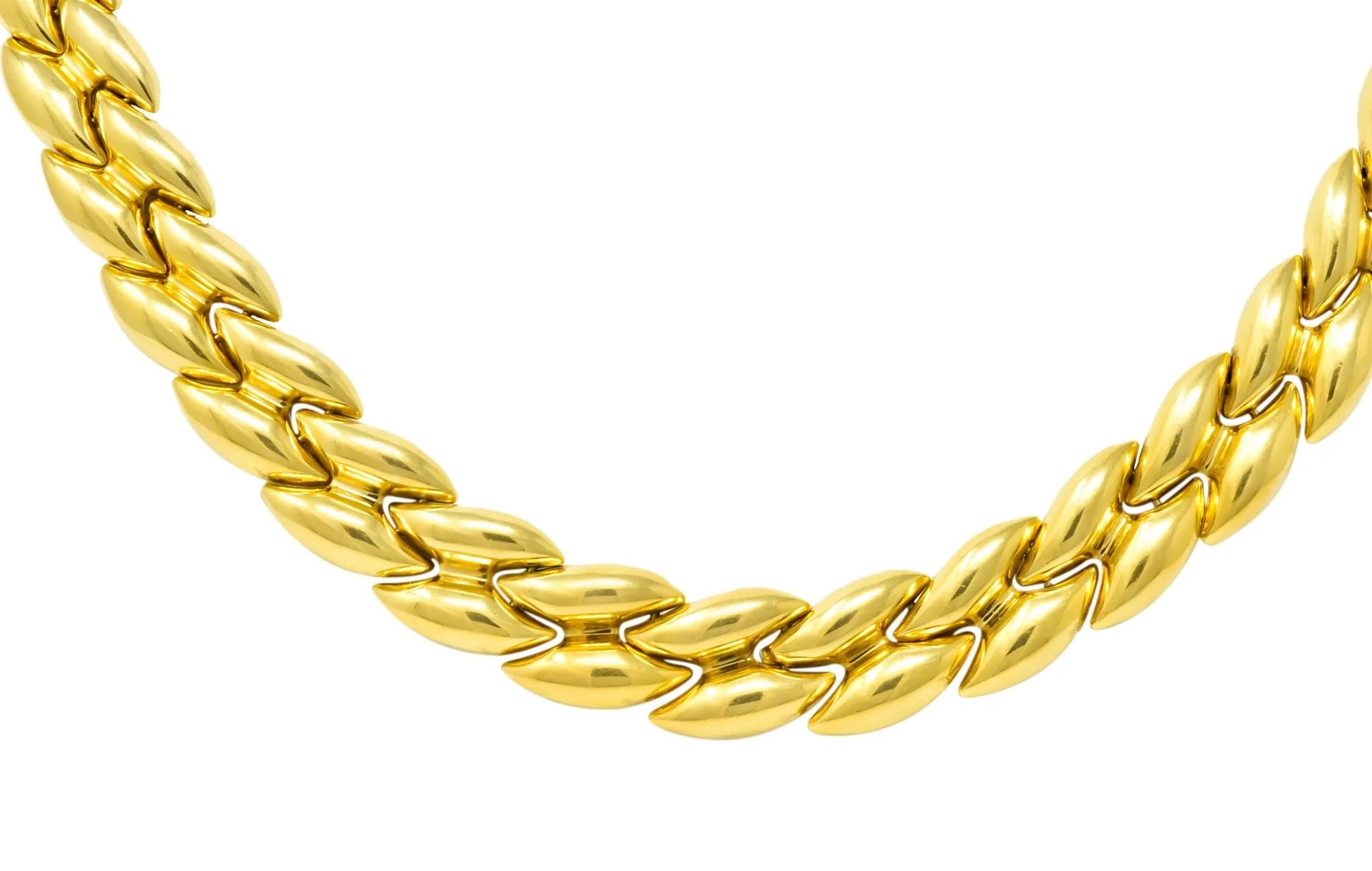 Chimento 18 Karat Two-Tone Gold Italian Puffed Reversible Collar Necklace