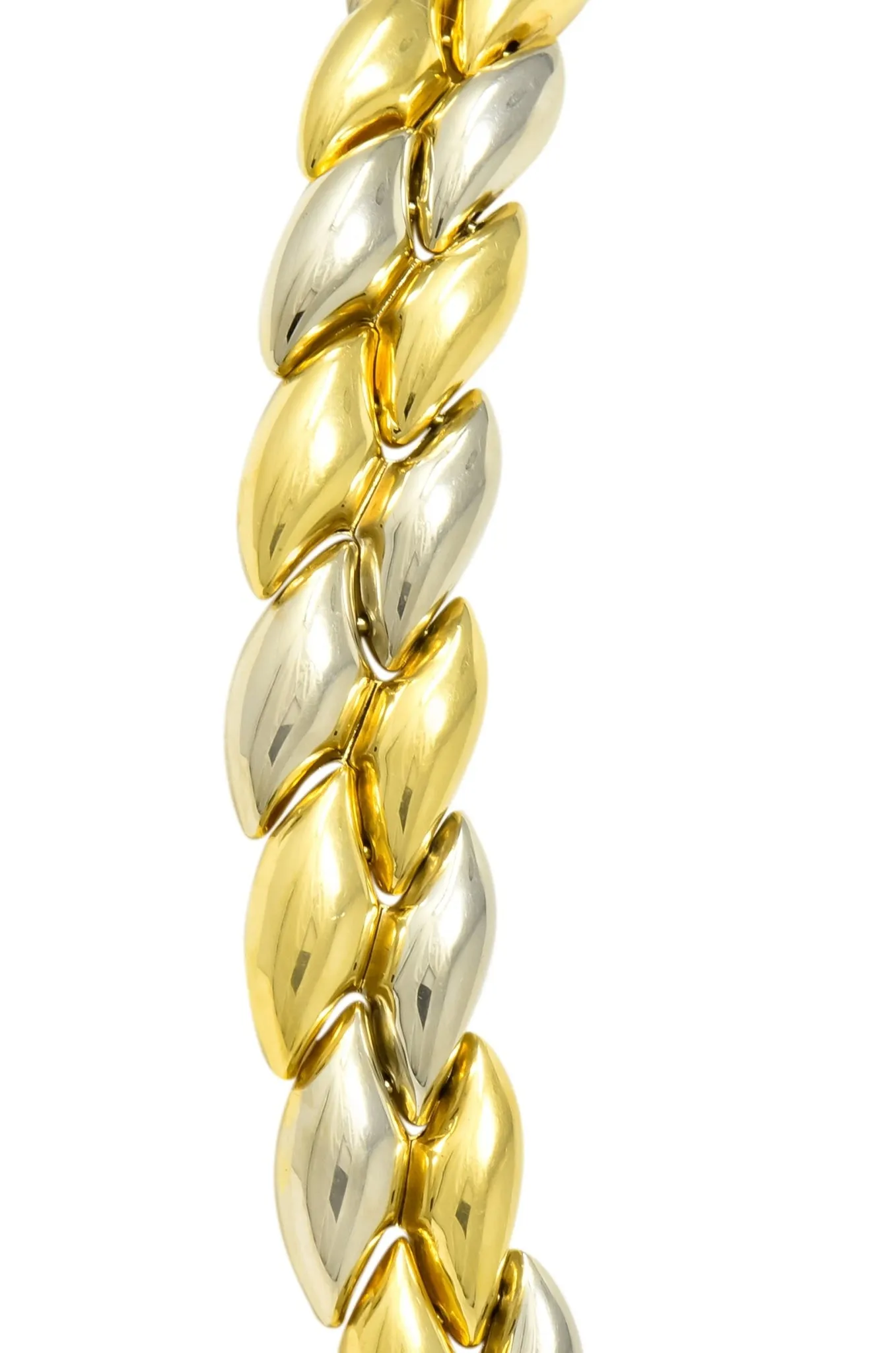 Chimento 18 Karat Two-Tone Gold Italian Puffed Reversible Collar Necklace