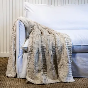Chunky Cable Throw - Natural