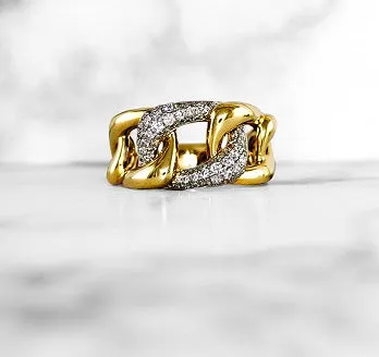 Chunky Diamond Link Ring