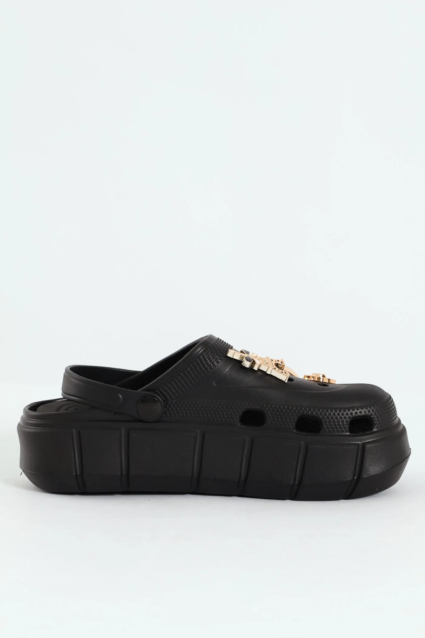 Chunky Flatform Eva Clog - Black