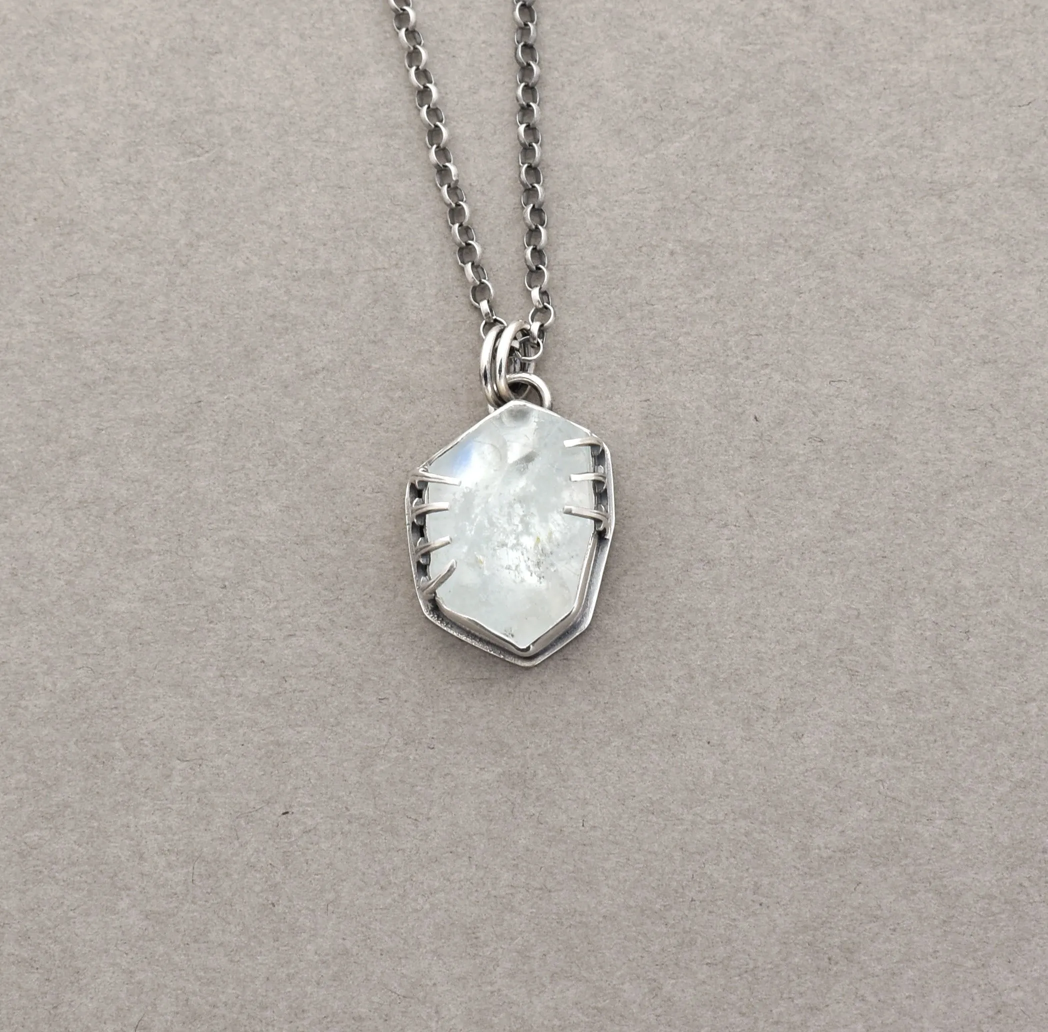 Chunky Freeform Aquamarine Nugget Necklace.