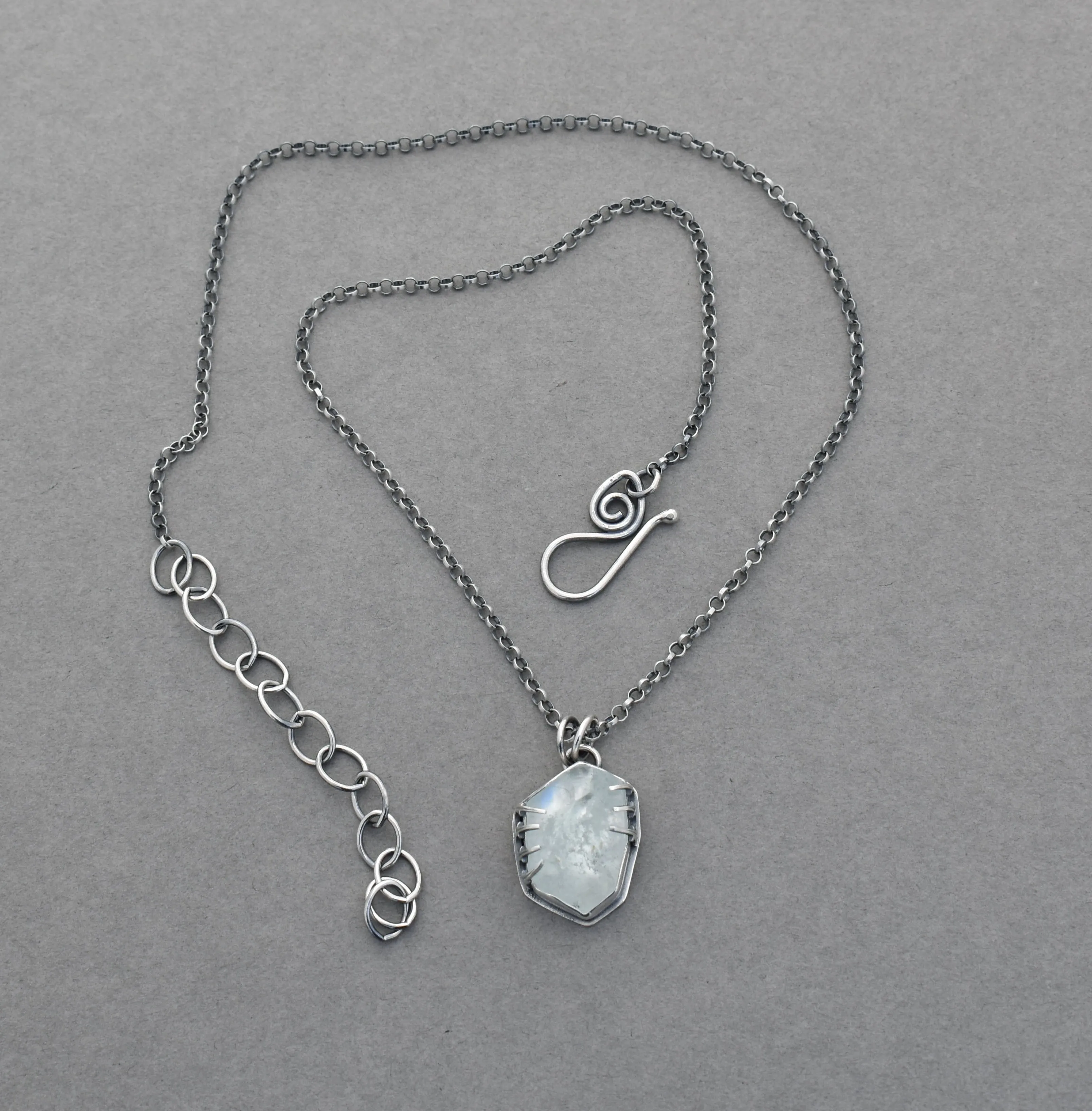 Chunky Freeform Aquamarine Nugget Necklace.