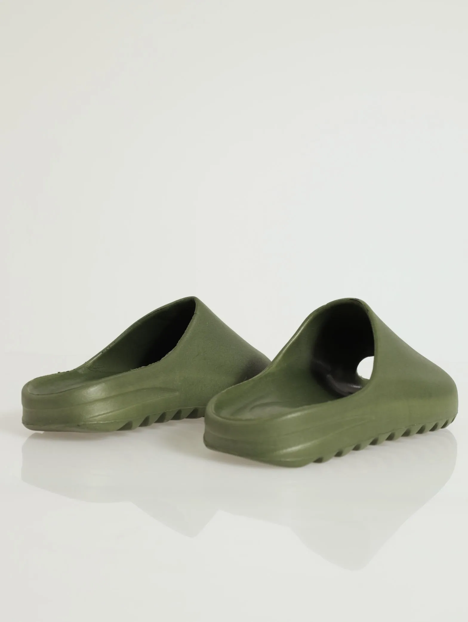Chunky Fully Moulded Eva Slide - Olive