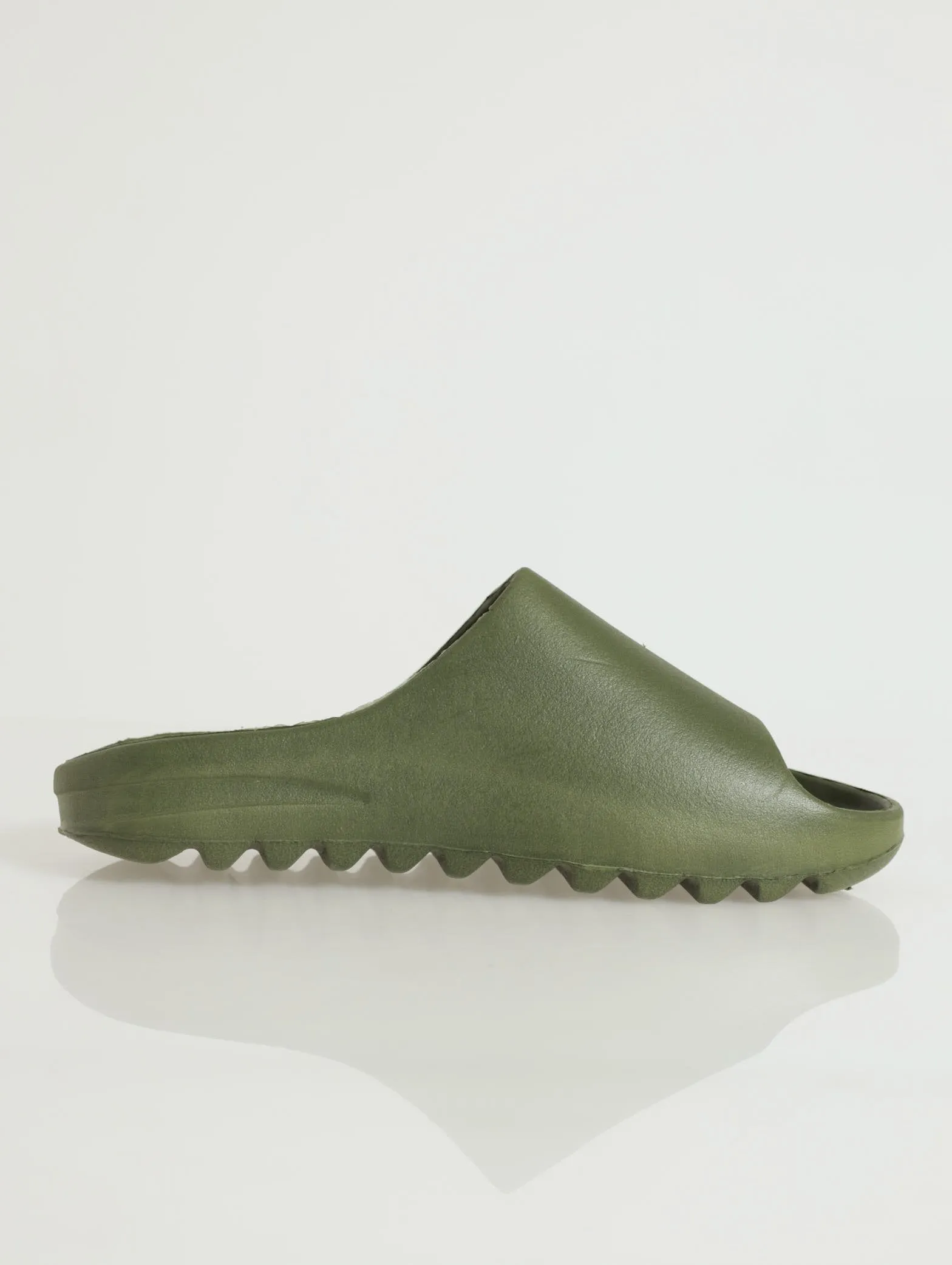 Chunky Fully Moulded Eva Slide - Olive