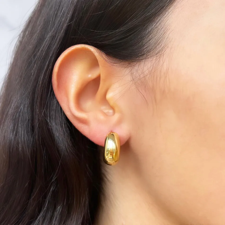 Chunky Gold C-Hoop Earrings