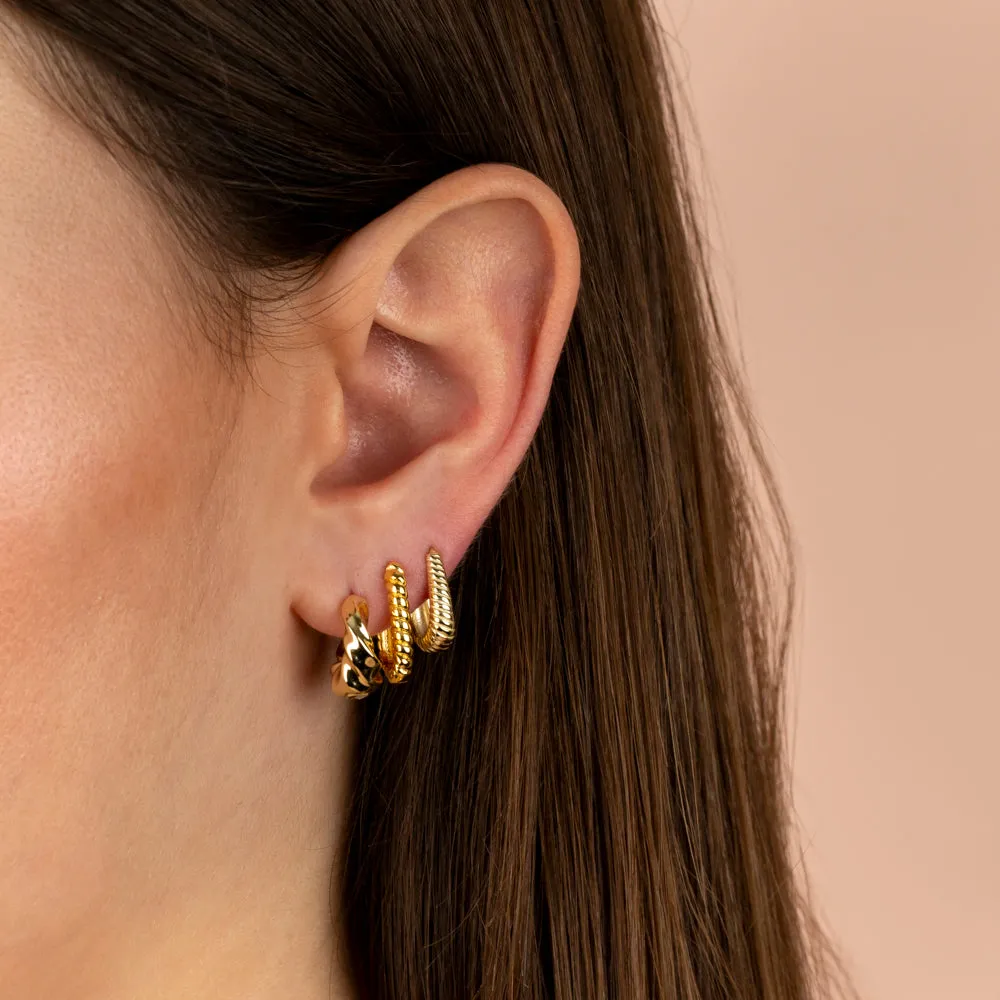 Chunky Twist Huggie Earring