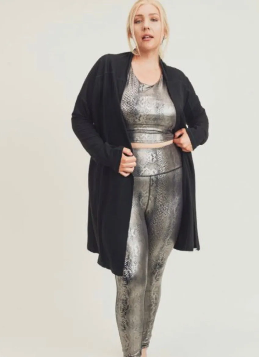 Copperhead Snake Shimmer Foil Print Highwaist Leggings