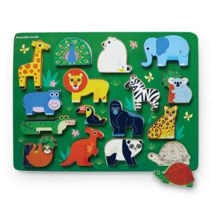CROCODILE CREEK- 16 PIECE WOODEN ZOO PUZZLE
