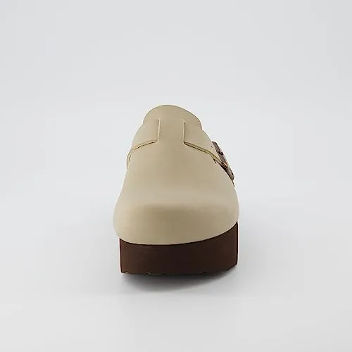 CUSHIONAIRE Women's Loom Cork Footbed Platform Clog with  Comfort, Wide Widths Available
