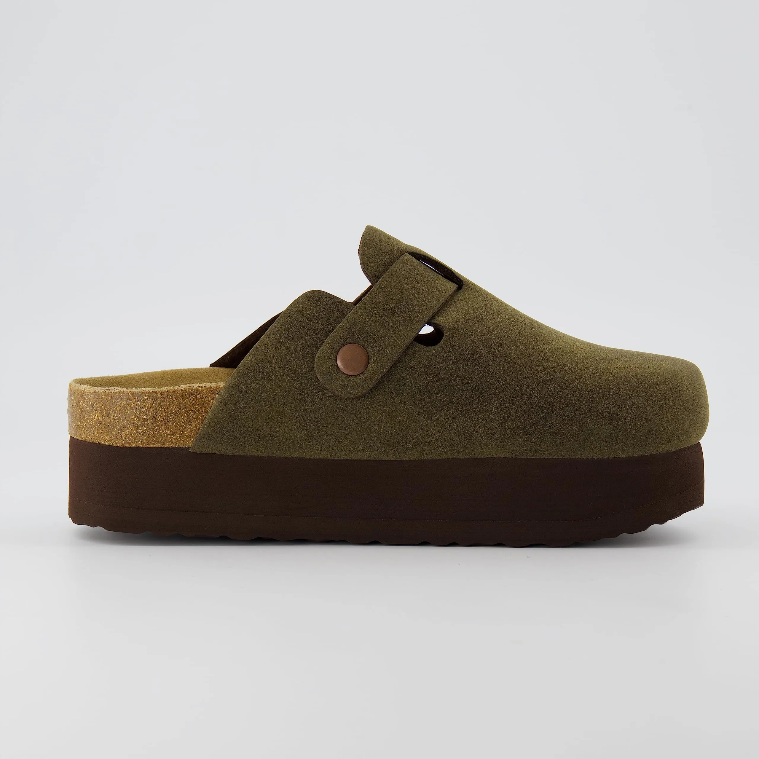 CUSHIONAIRE Women's Loom Cork Footbed Platform Clog with  Comfort, Wide Widths Available