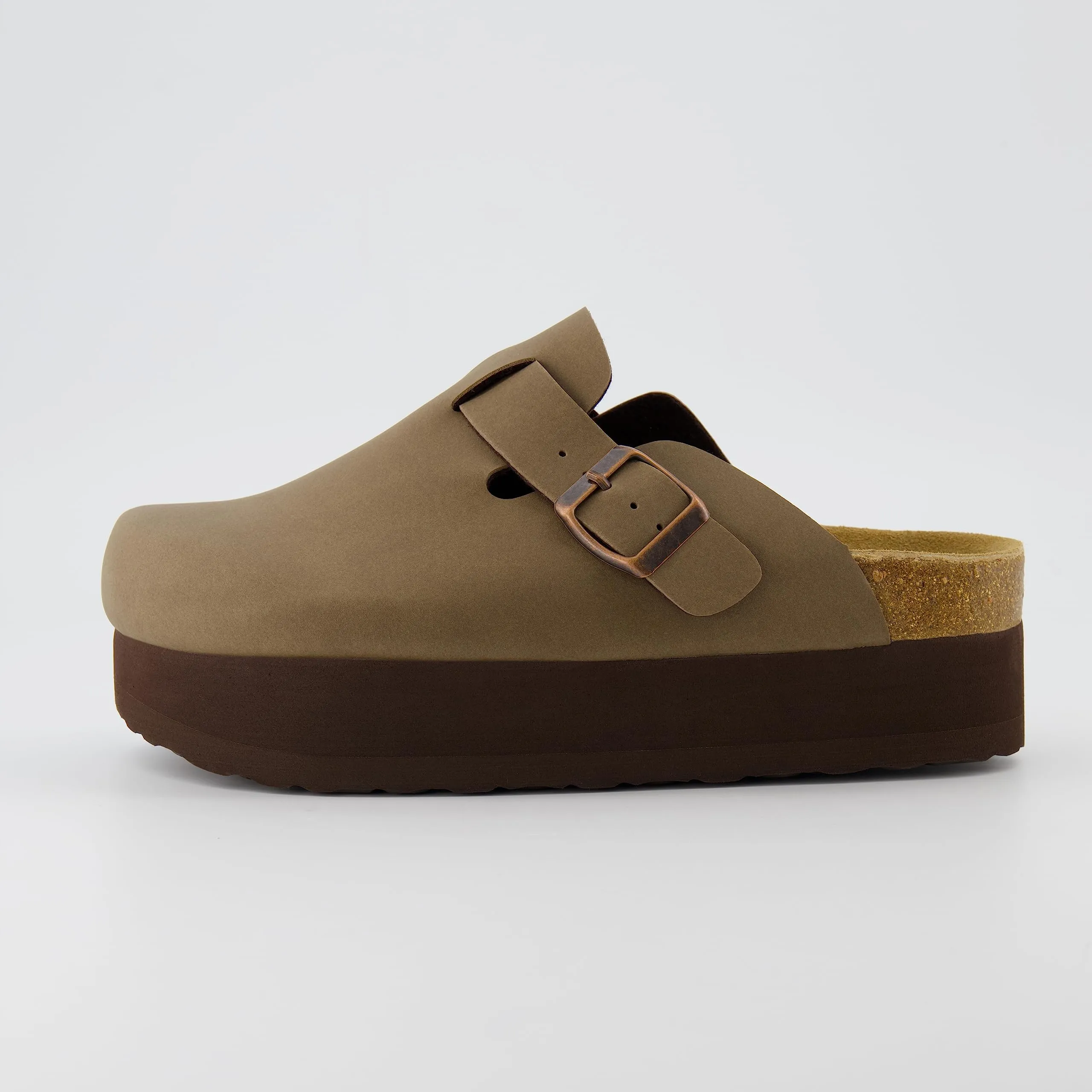 CUSHIONAIRE Women's Loom Cork Footbed Platform Clog with  Comfort, Wide Widths Available