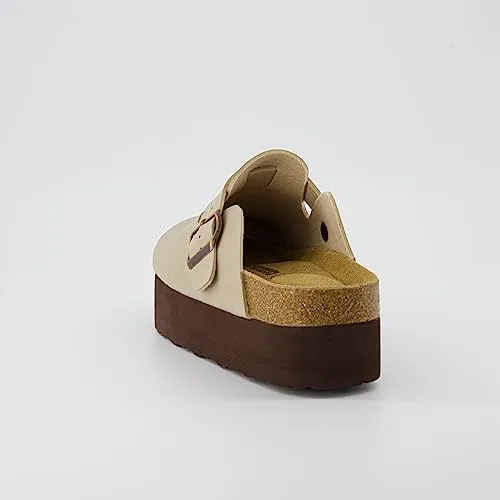 CUSHIONAIRE Women's Loom Cork Footbed Platform Clog with  Comfort, Wide Widths Available