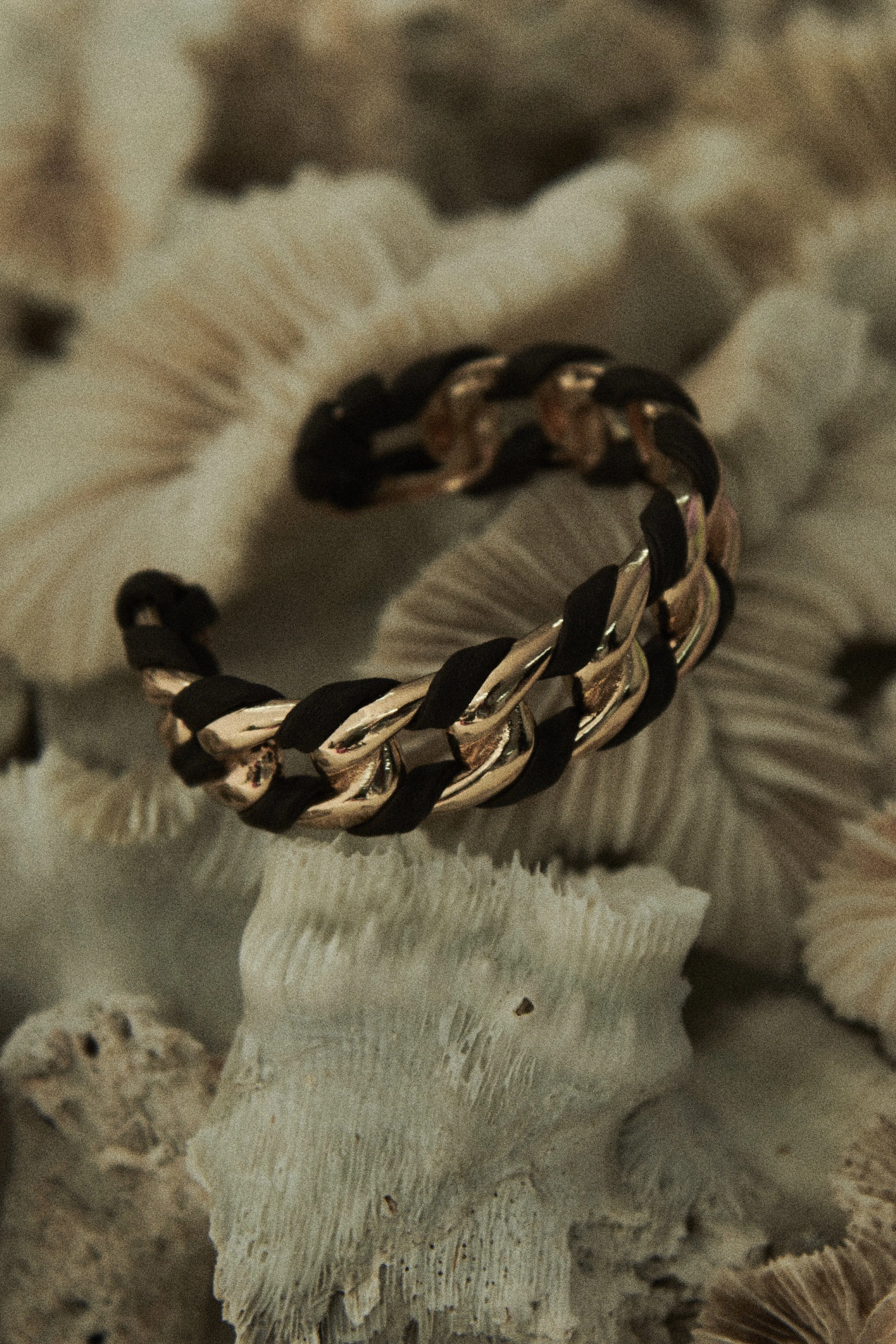 Dark Brown Gold Half Bangle