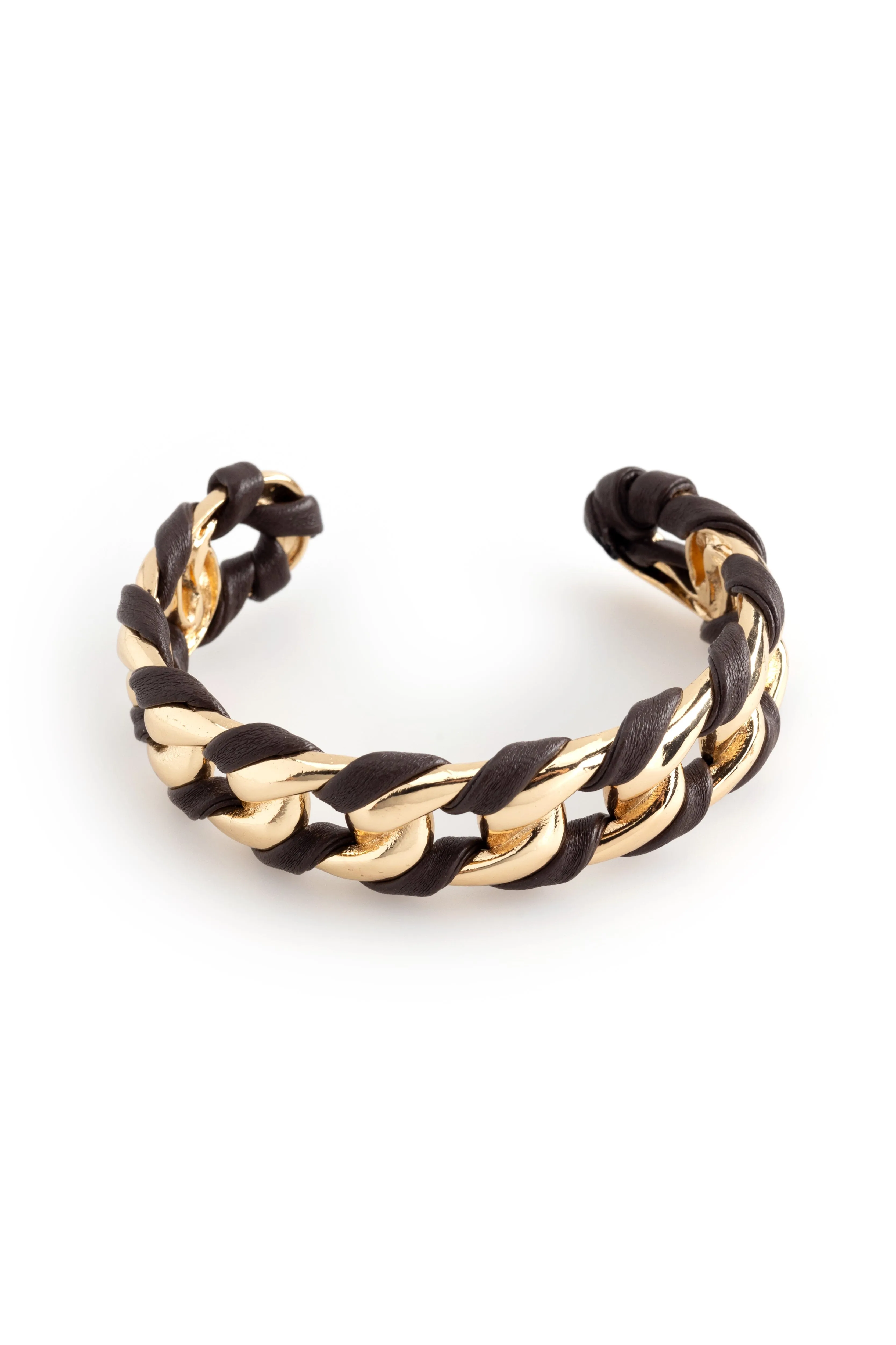 Dark Brown Gold Half Bangle