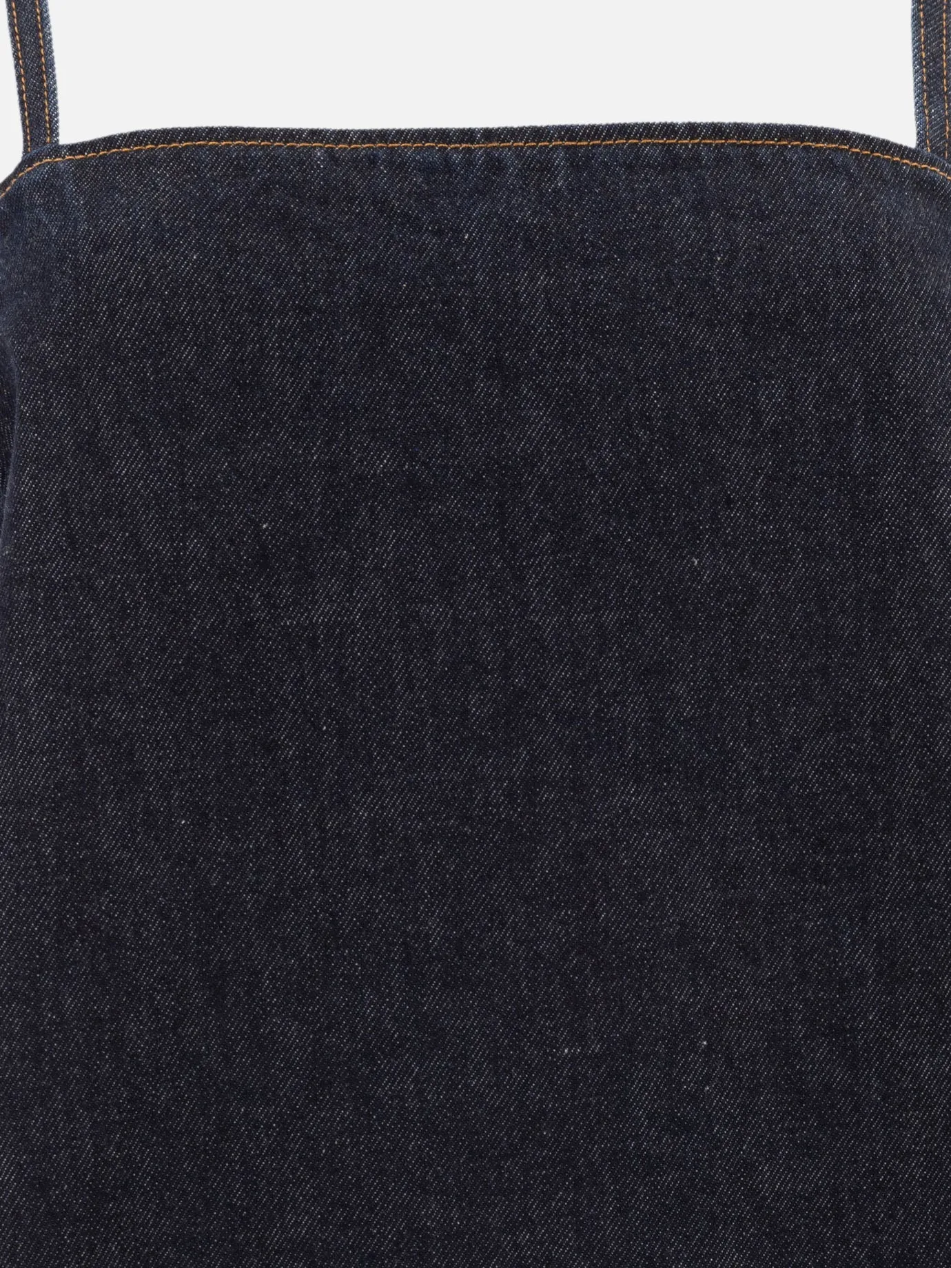 Denim mini dress with straps