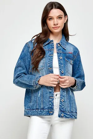 Destroyed Casual Denim Jacket