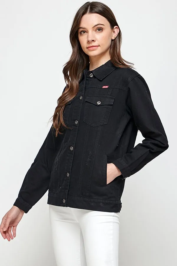 Destroyed Casual Denim Jacket