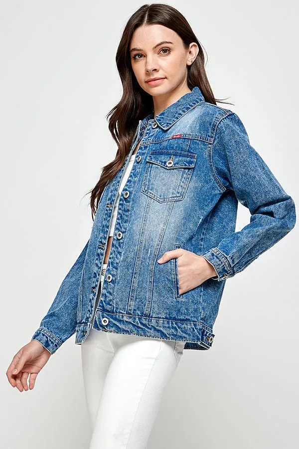 Destroyed Casual Denim Jacket