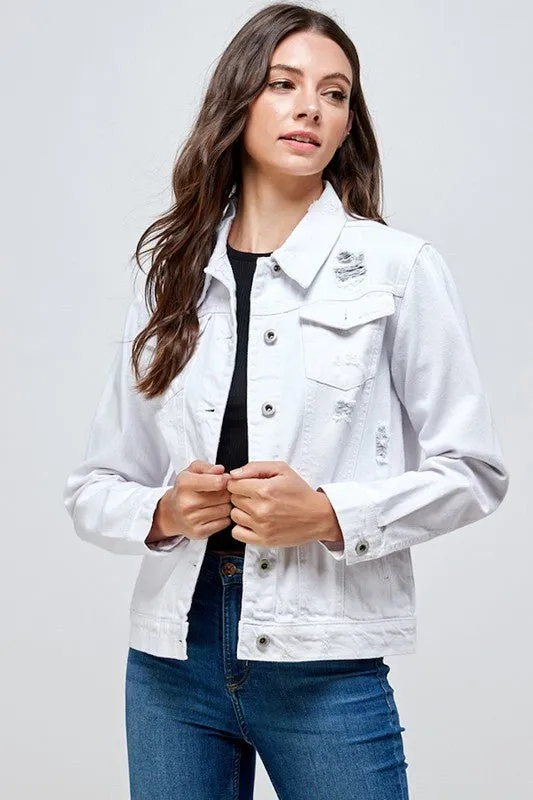 Destroyed Casual Denim Jacket