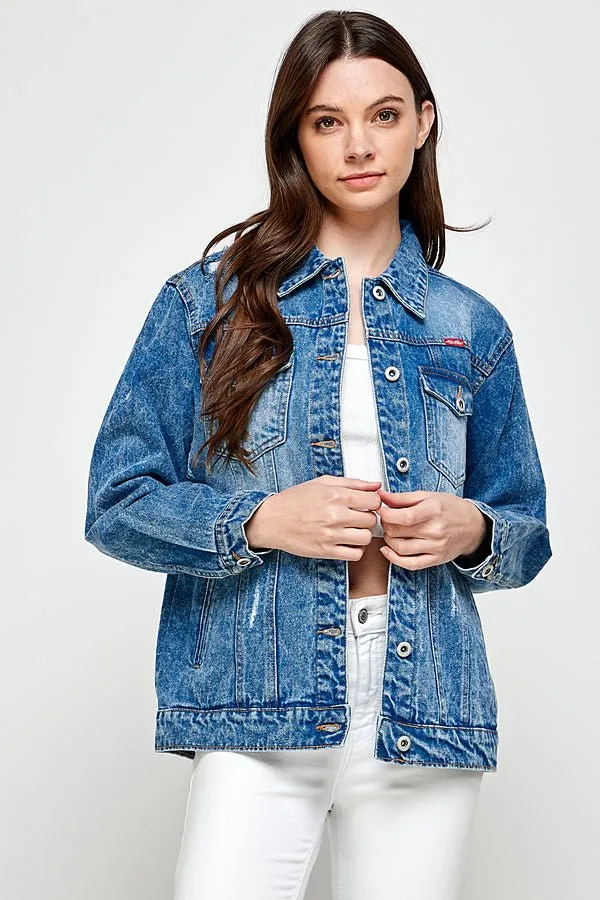 Destroyed Casual Denim Jacket