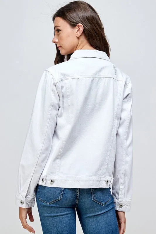 Destroyed Casual Denim Jacket