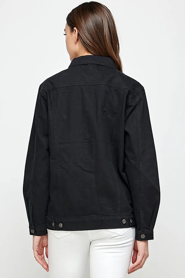 Destroyed Casual Denim Jacket