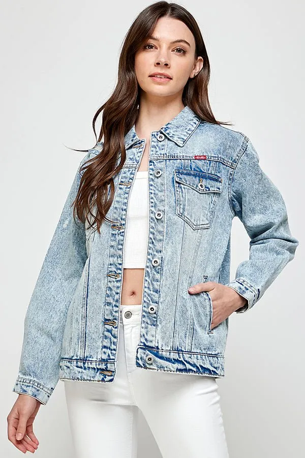Destroyed Casual Denim Jacket