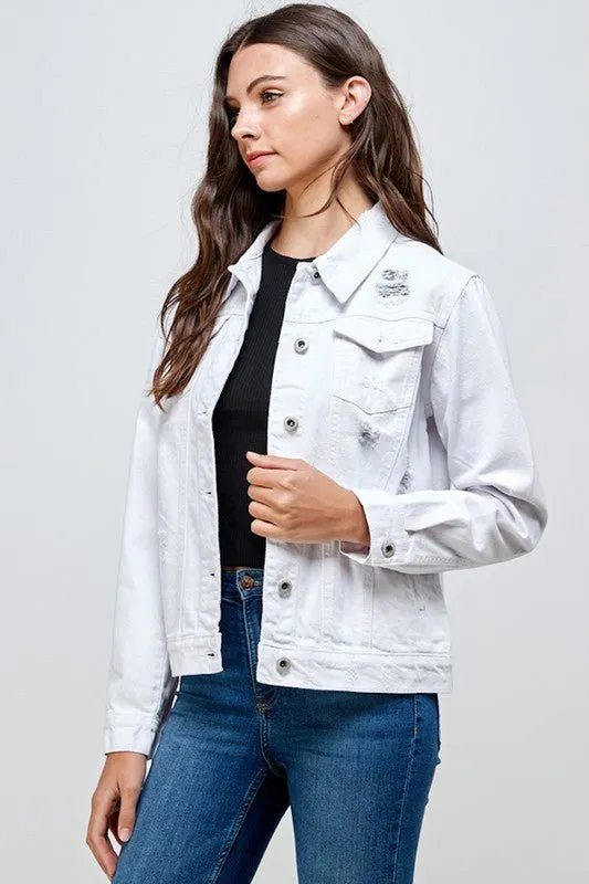 Destroyed Casual Denim Jacket
