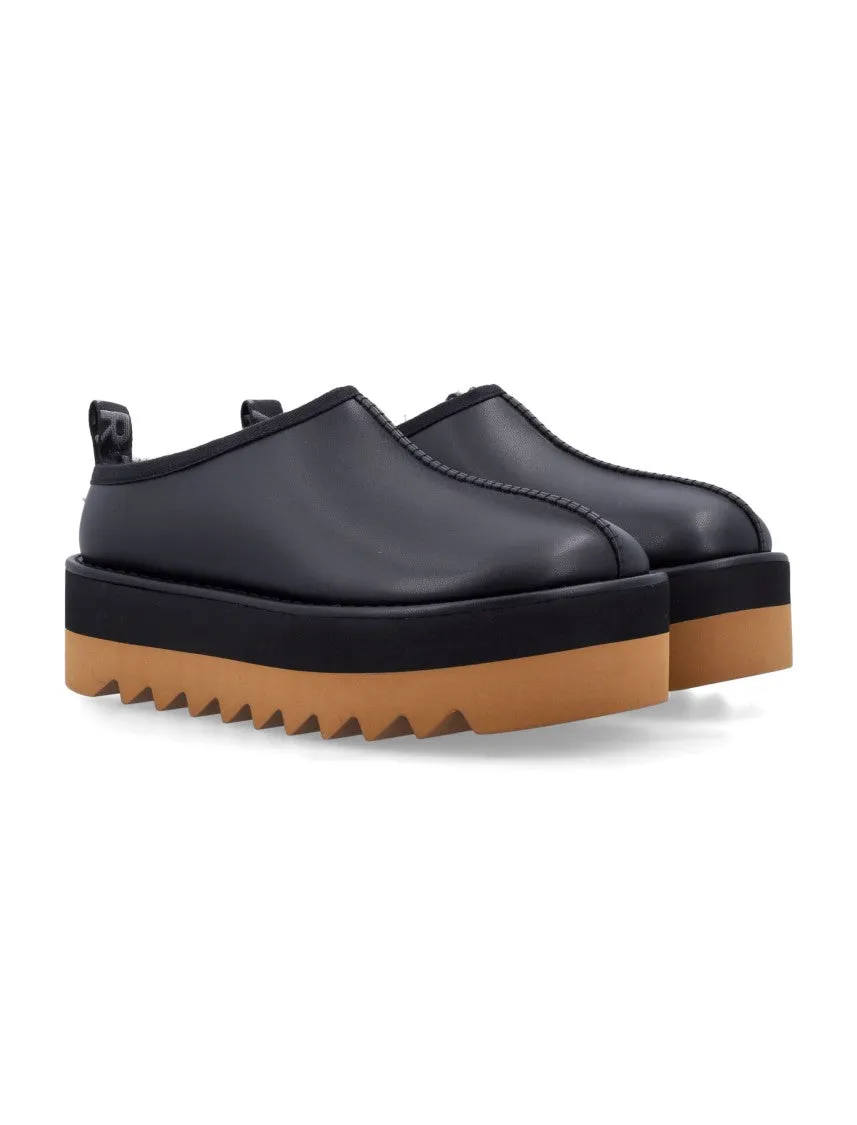 Eco-Friendly Black Clog With Faux Fur Lining