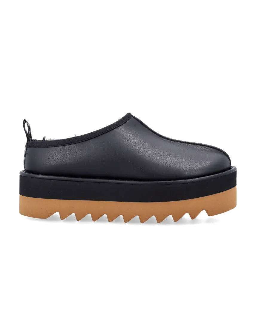 Eco-Friendly Black Clog With Faux Fur Lining