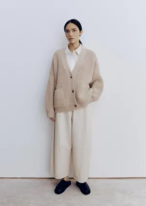 Ecowool Chunky Cardigan, Nude