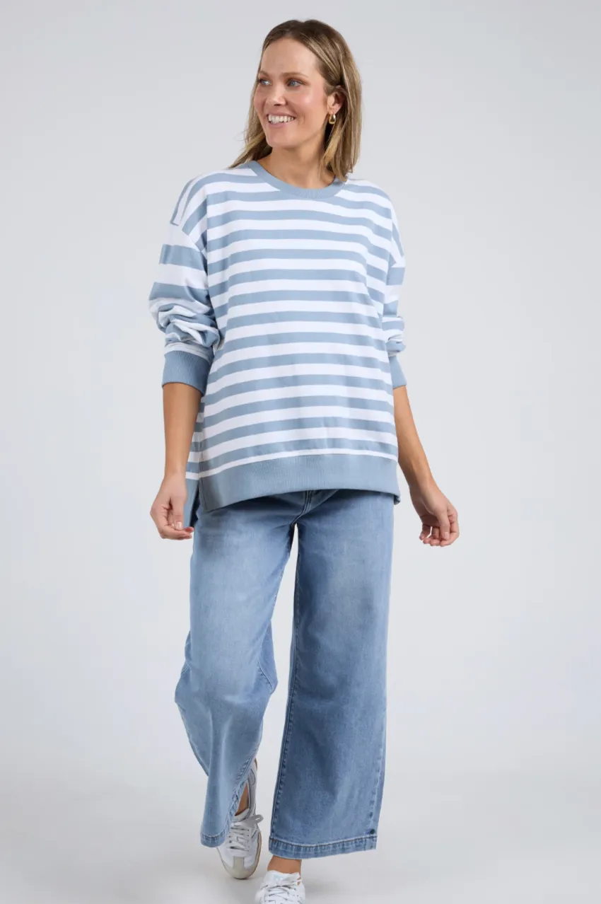 Elm Vivid Crew - Blue Stripe