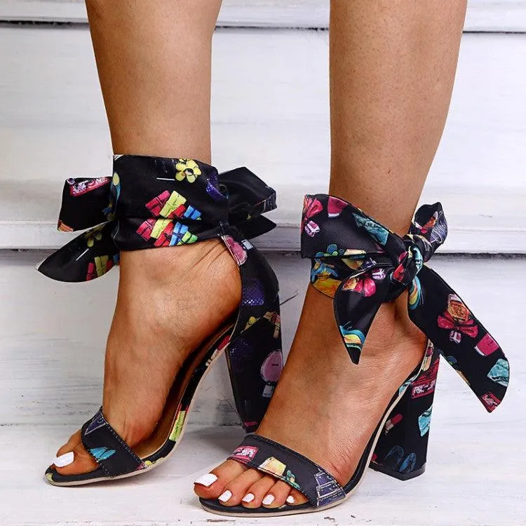 Fashion Open Toe Block Heel Sandals Women's Summer Strap