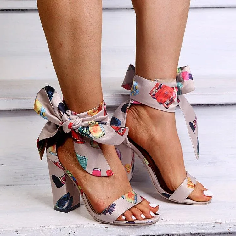 Fashion Open Toe Block Heel Sandals Women's Summer Strap