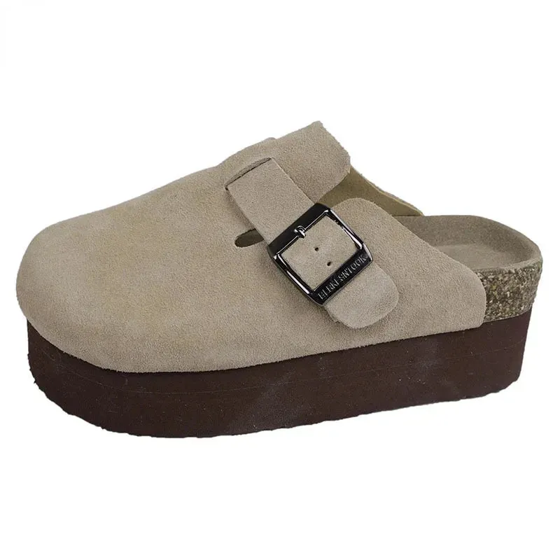 Fashion Outdoor Slip On Beach Sandalias Women's Suede Mules Slippers Platform Flats Boston Clogs Sandals