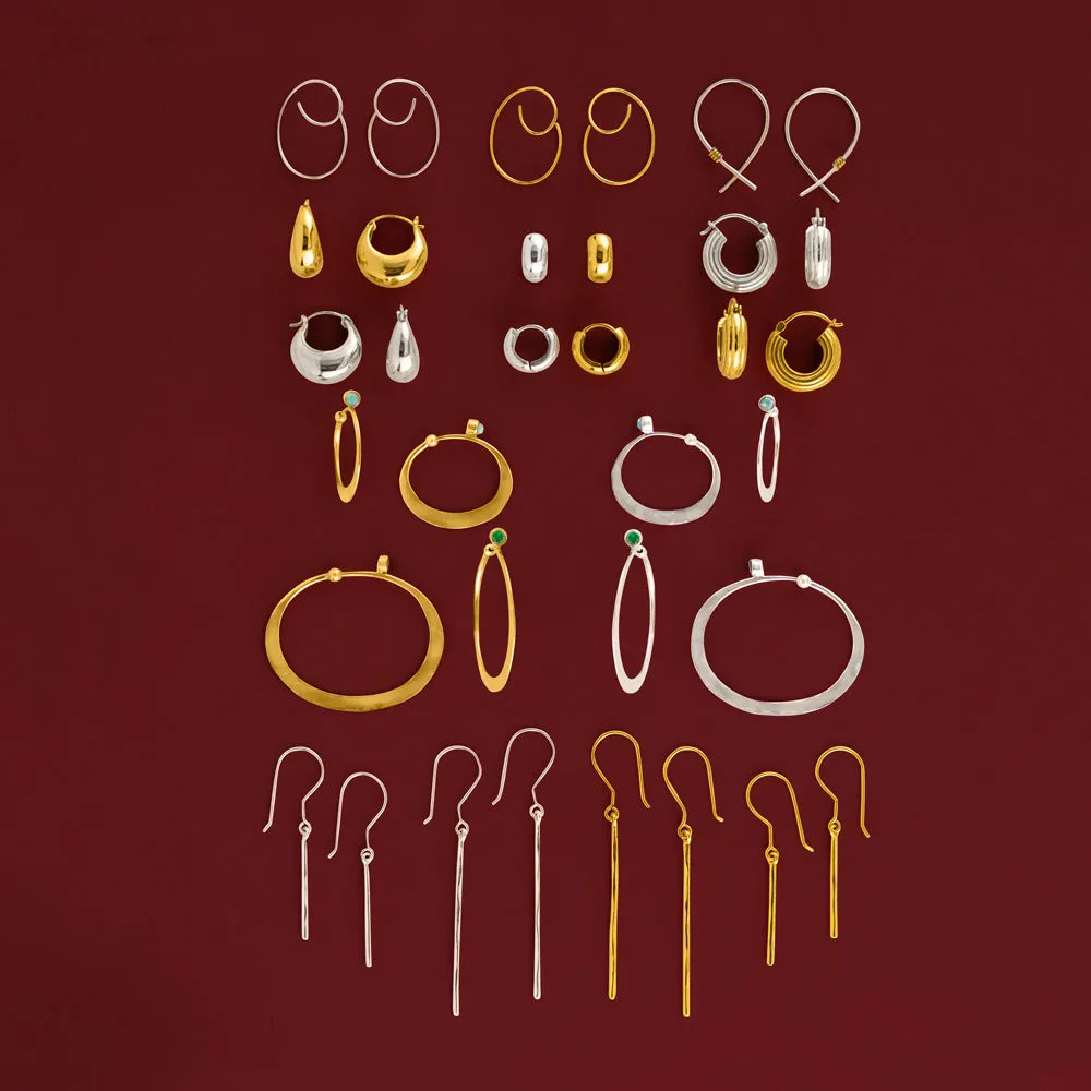 Fast Lane Ridged Hoops in Gold