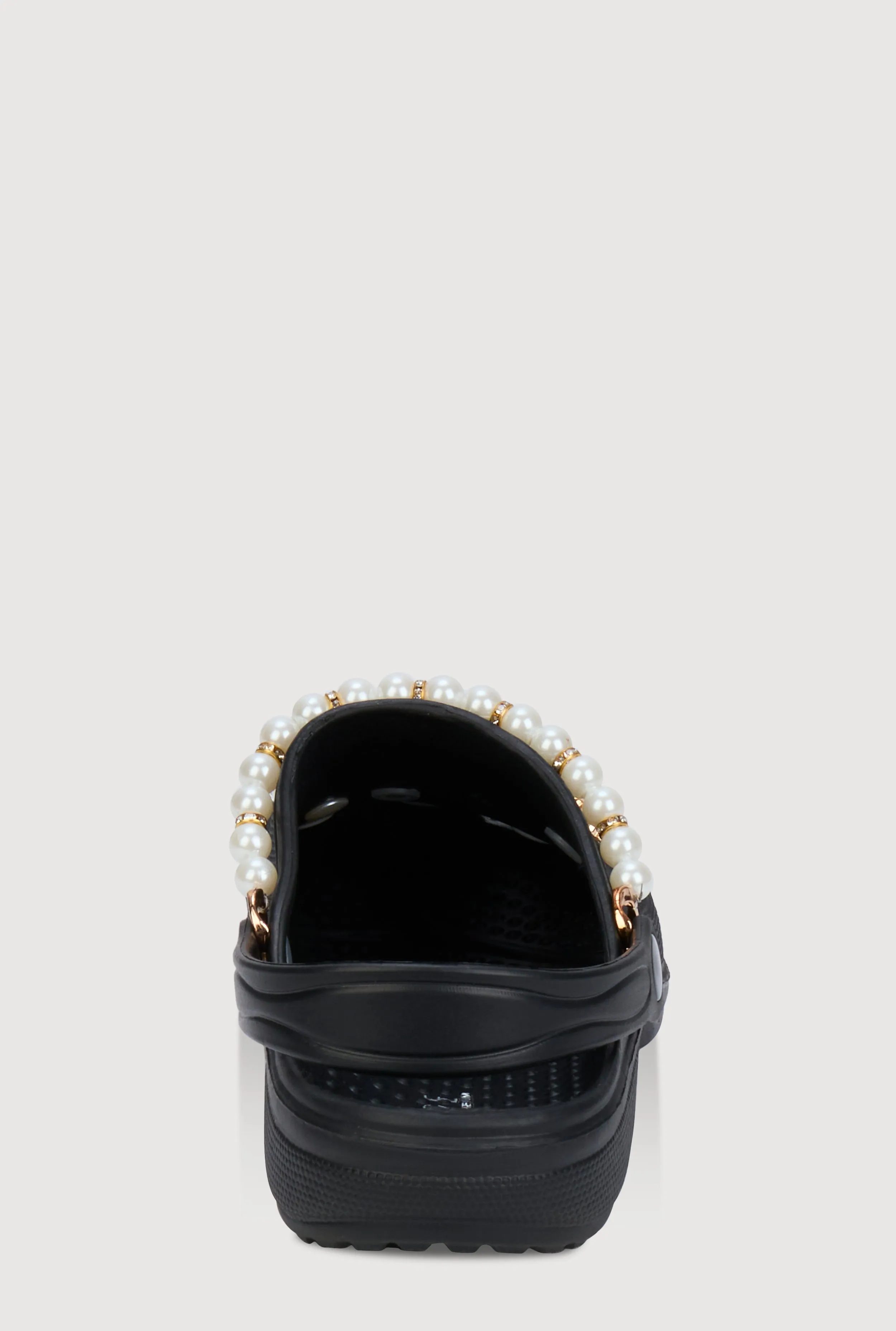 Faux Pearl Rhinestone Charm Slingback Clogs