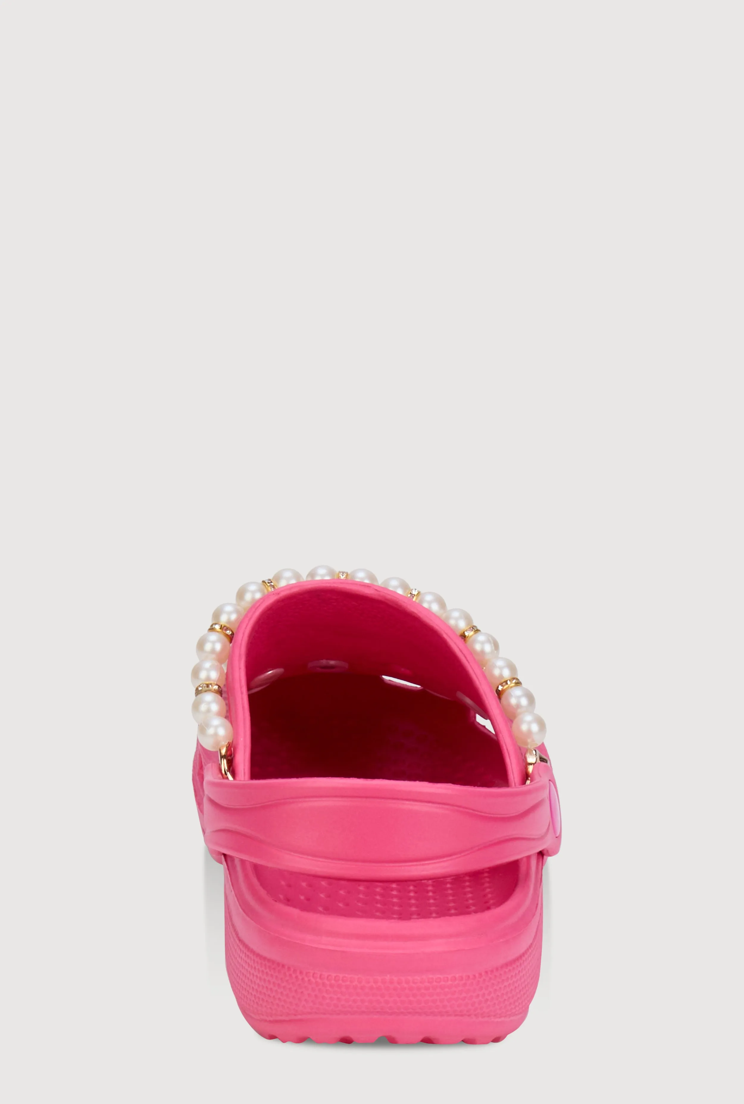 Faux Pearl Rhinestone Charm Slingback Clogs