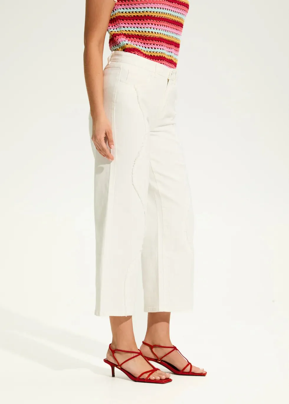 FDJ Christina Wide Crop Jeans – Ivory