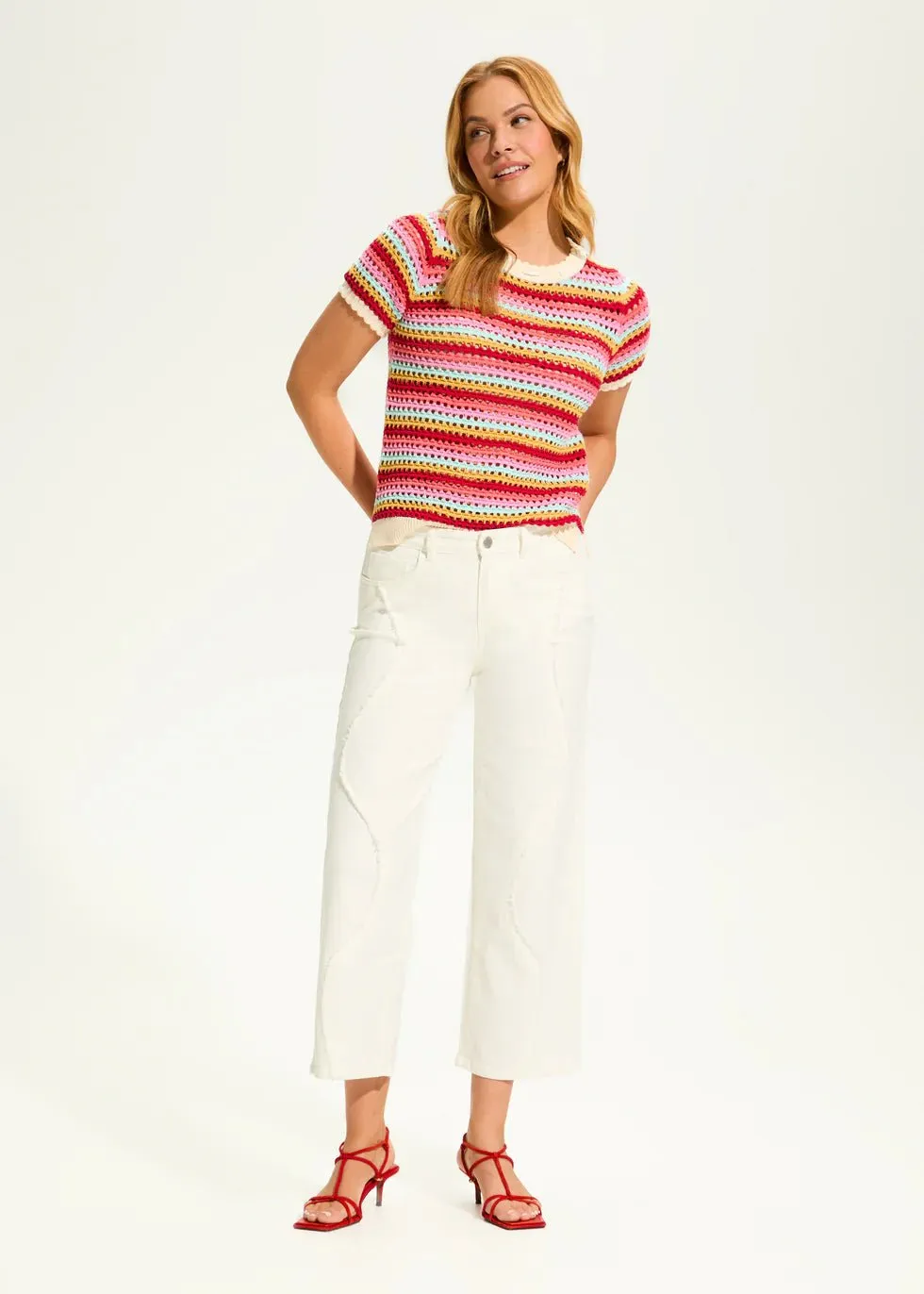 FDJ Christina Wide Crop Jeans – Ivory