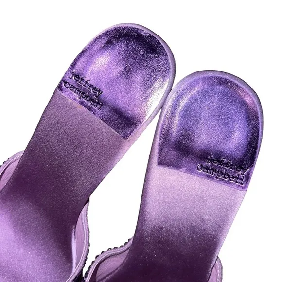 Free People Jeffrey Campbell Luna Jewel Platform Sandal Mule purple Satin 10