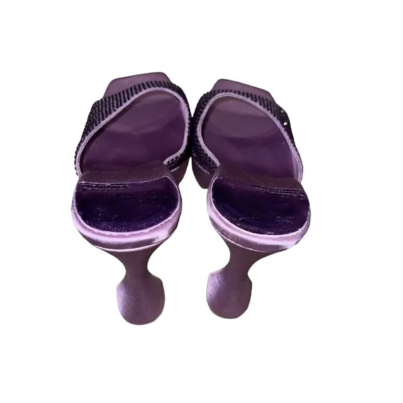 Free People Jeffrey Campbell Luna Jewel Platform Sandal Mule purple Satin 10