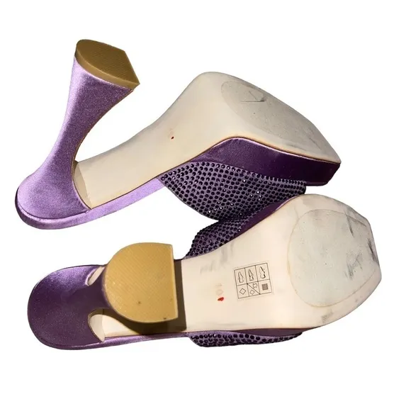 Free People Jeffrey Campbell Luna Jewel Platform Sandal Mule purple Satin 10