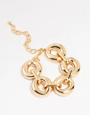Gold Bold Round Chunky Bracelet